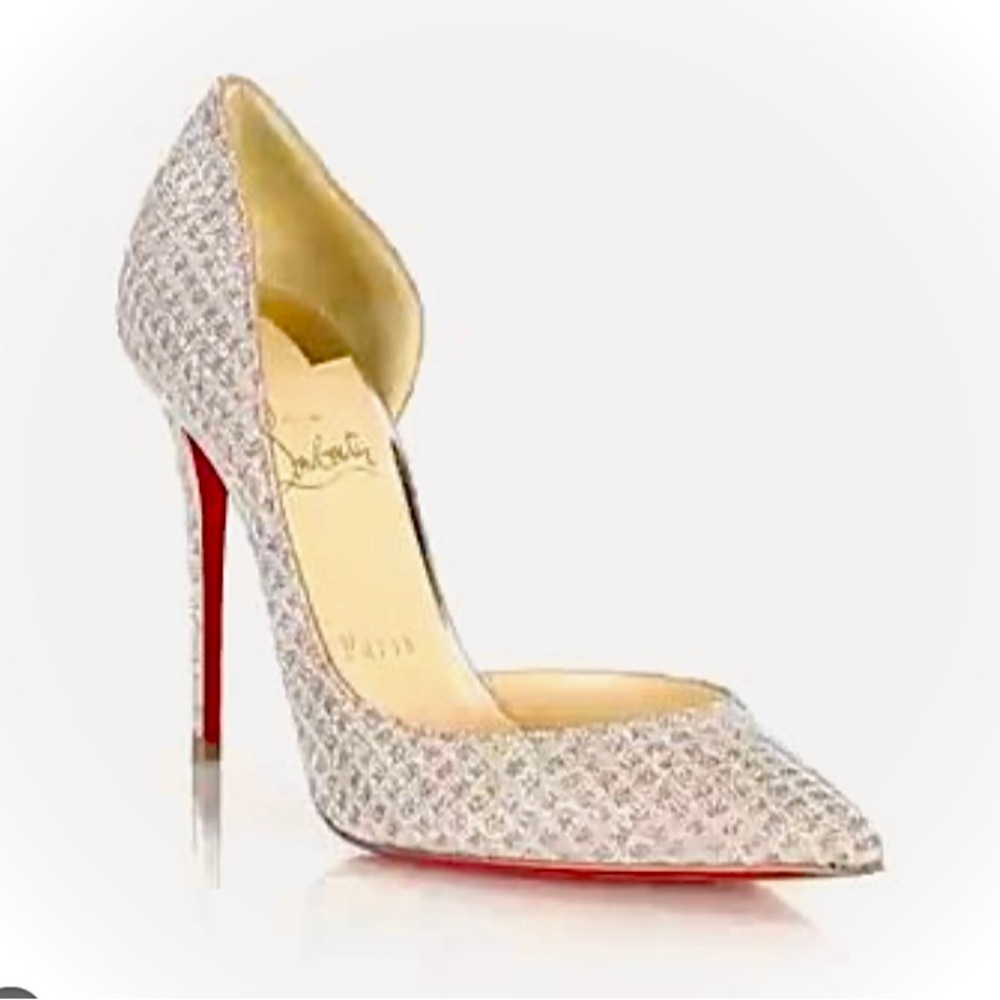 Christian Louboutin Iriza 100 Glitter Heels 37.5 EUC